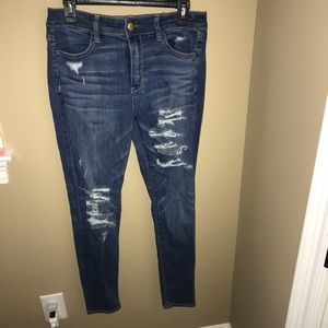 American Eagle Dark Wash Ripped Jeans